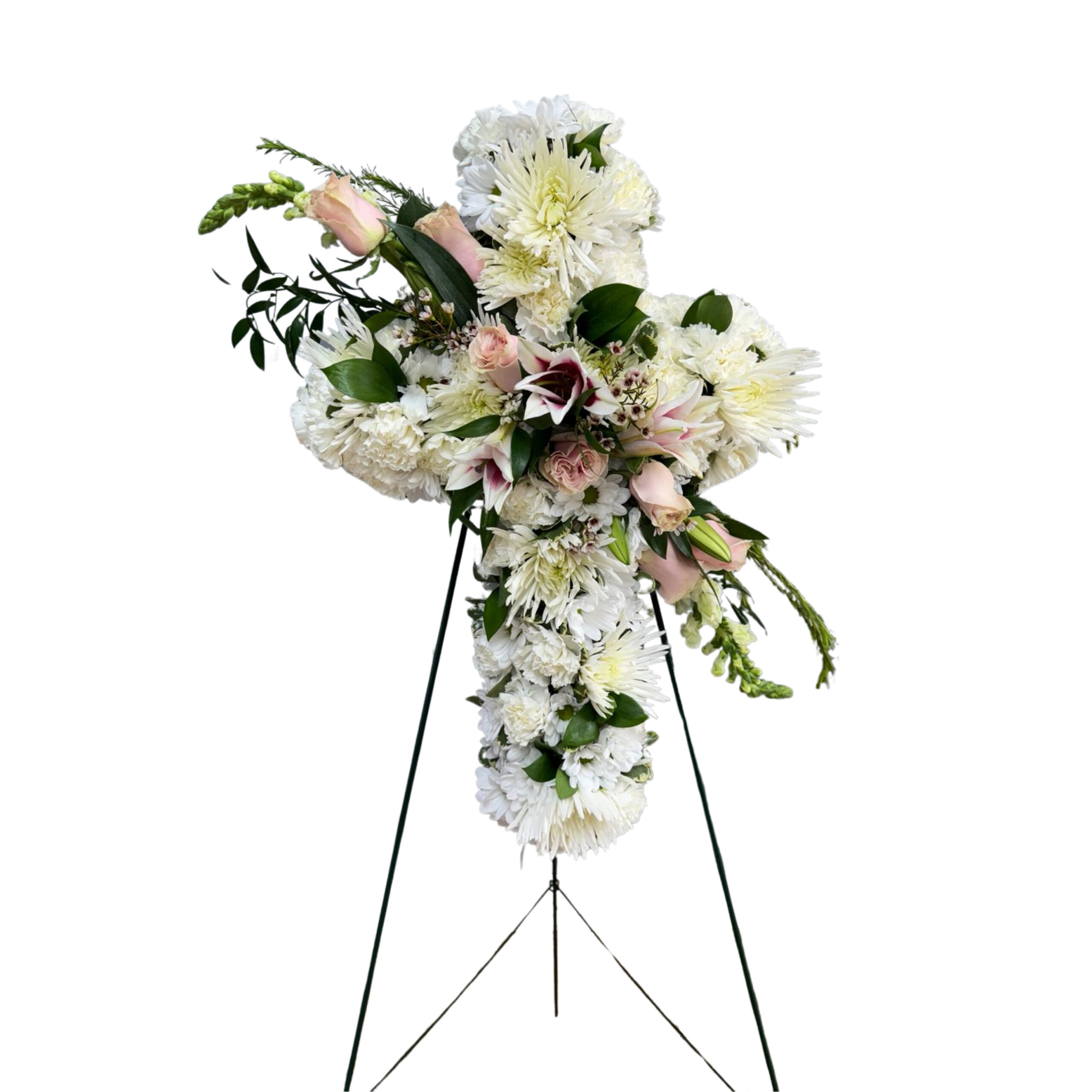 Peace & Love Standing Cross | Funeral Flowers Roswell